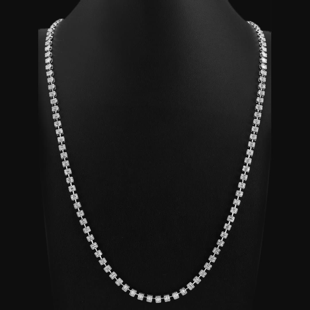 Charming Long Tennis Square Chain