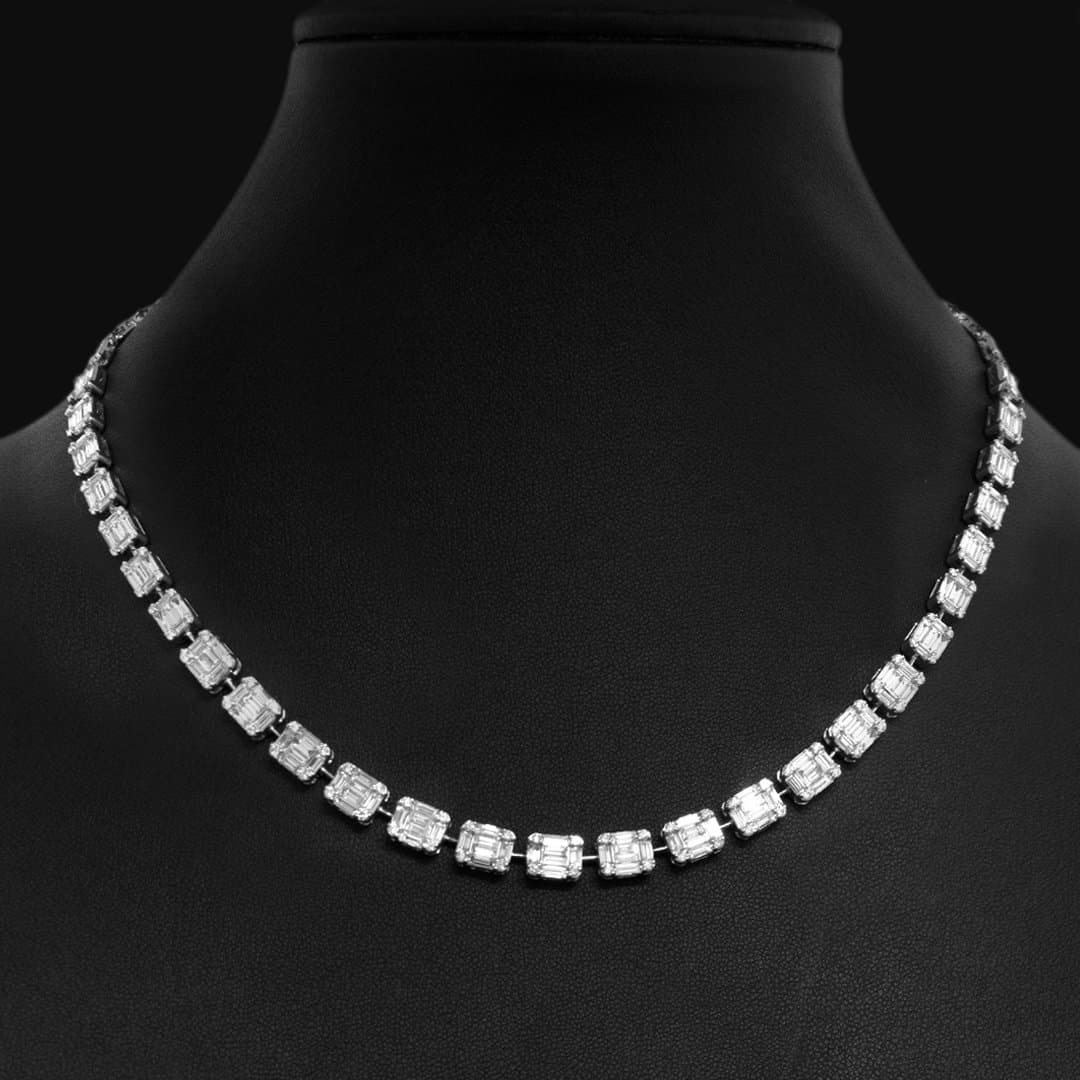 Progressive Tennis Square Necklace