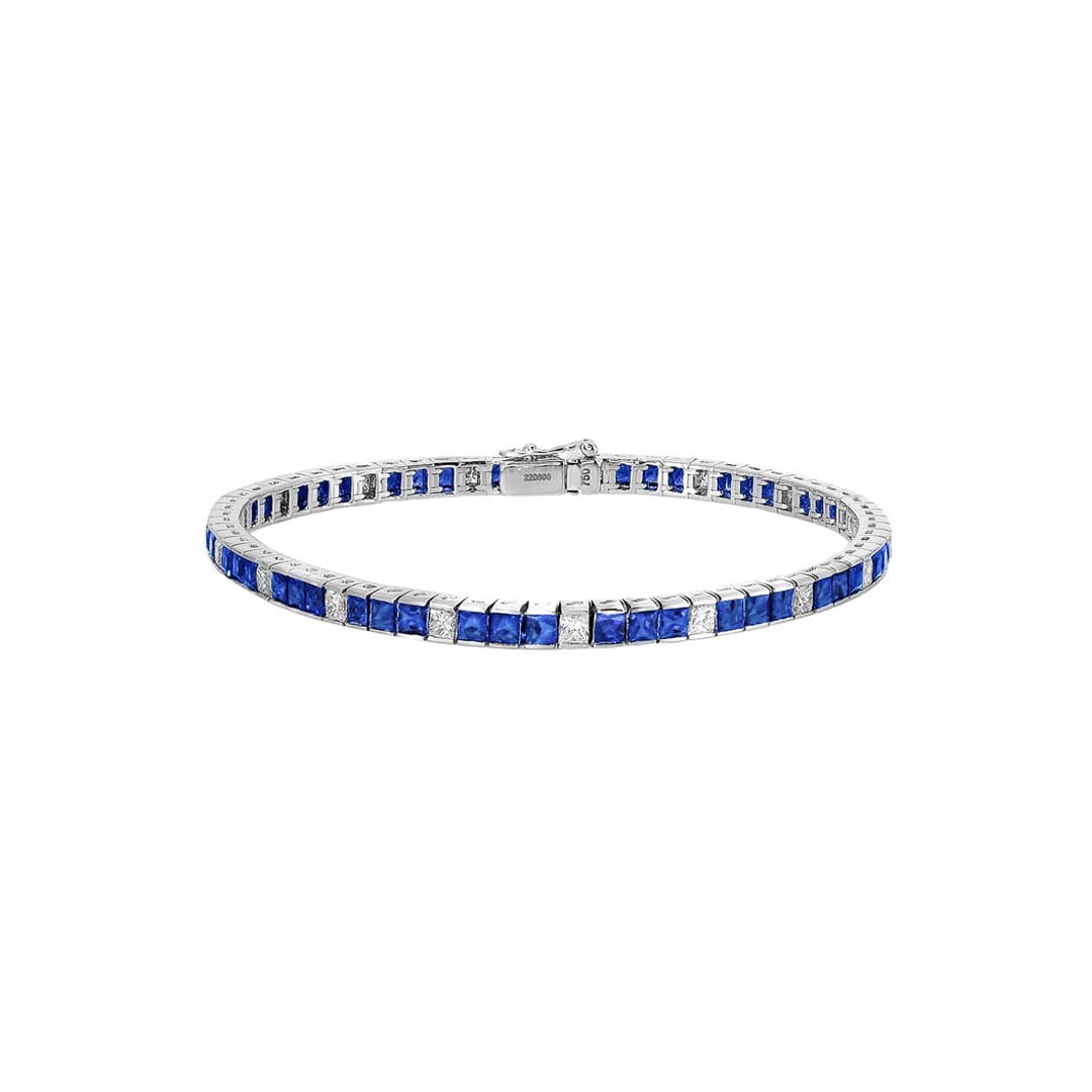 Princess Diamond & Sapphire Bracelet