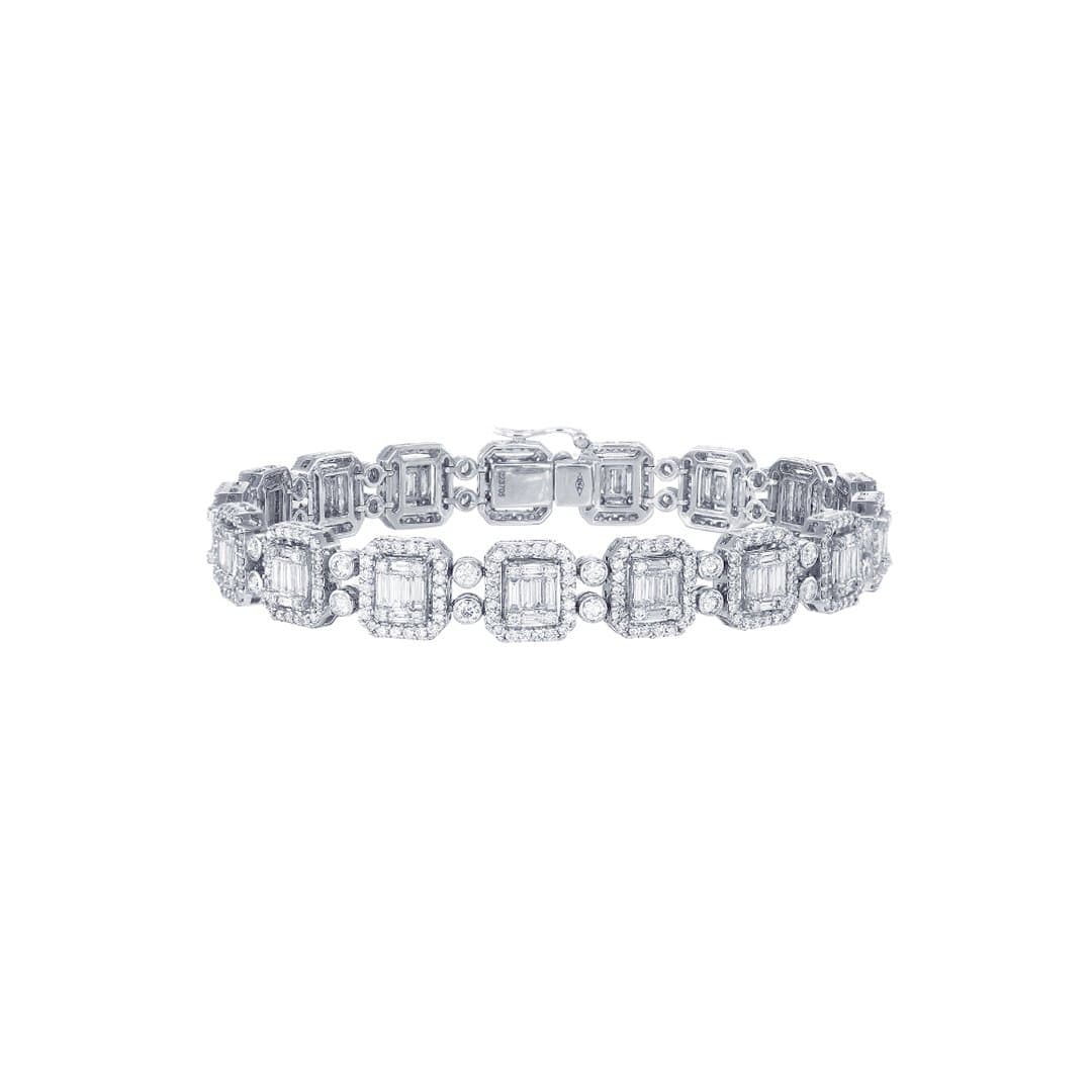 Fine Square Encovered Tennis Bracelet