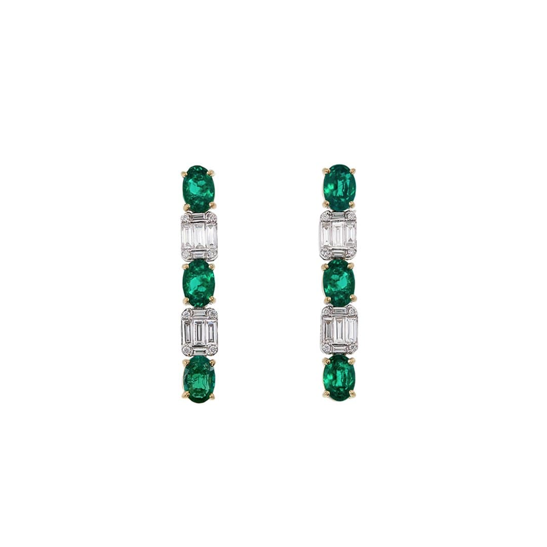 Diamond & Emerald Earrings