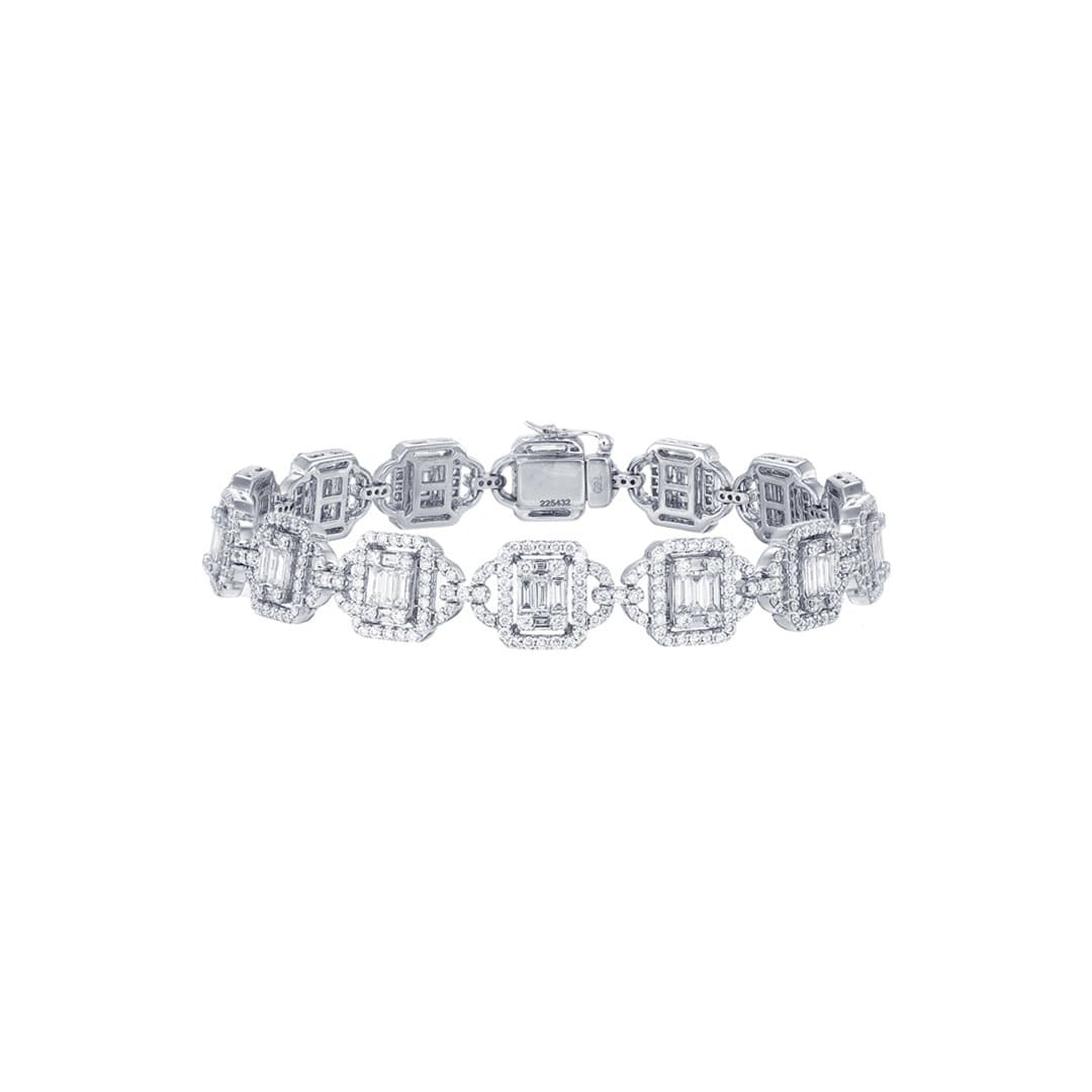 Interlaced Square Tennis Bracelet