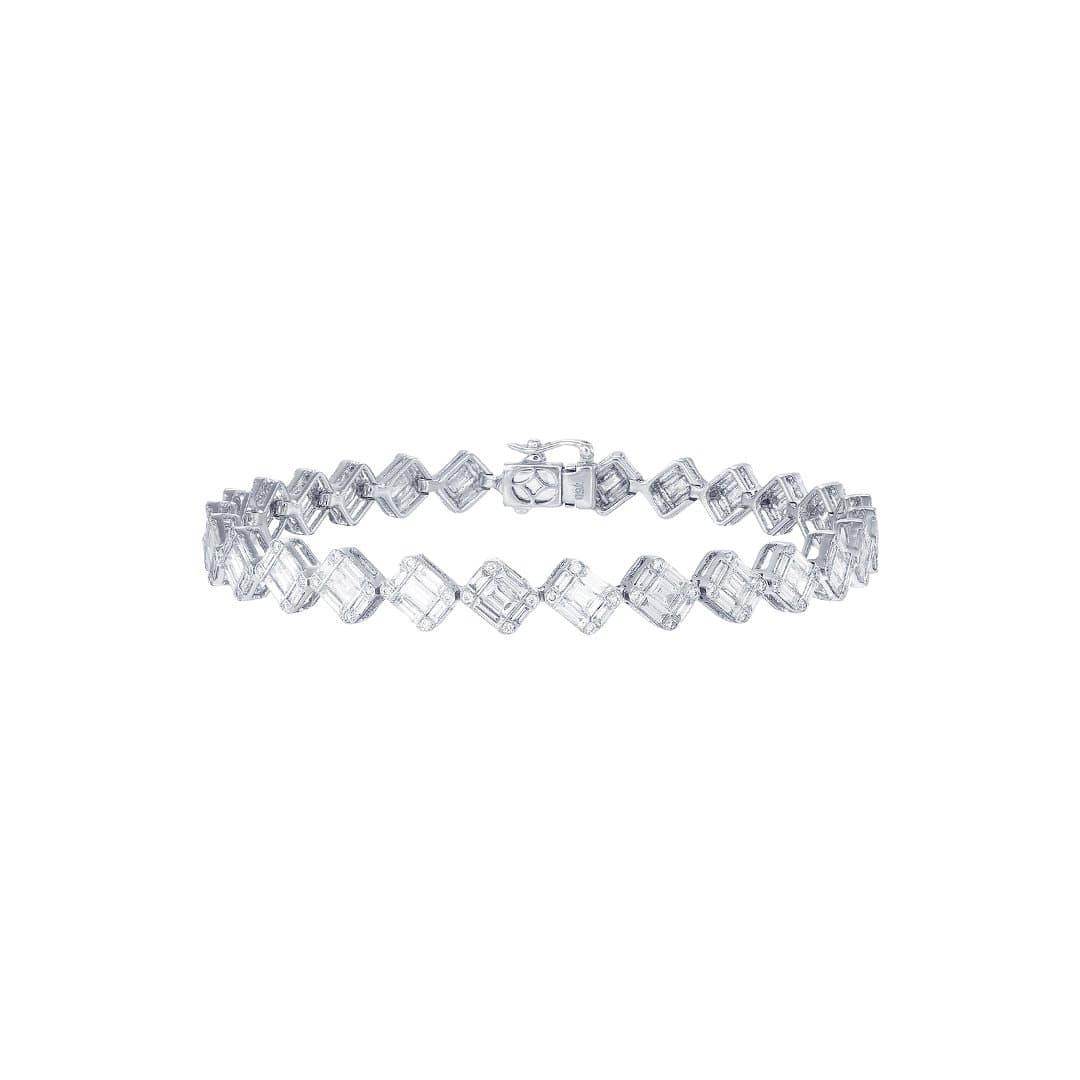 Angled Square Tennis Bracelet