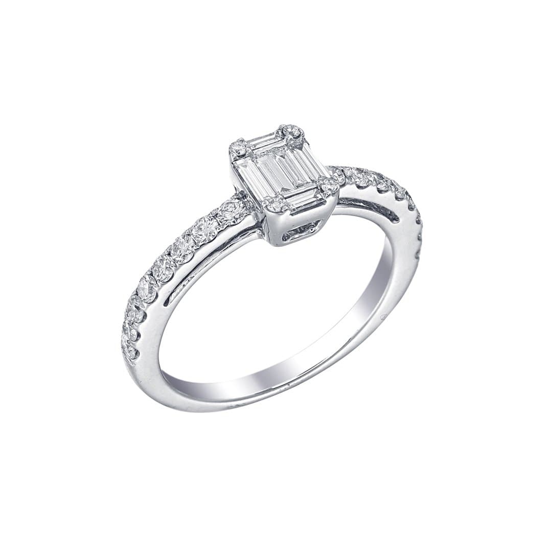 Square Cut Wedding Ring (1.3 carats Look)