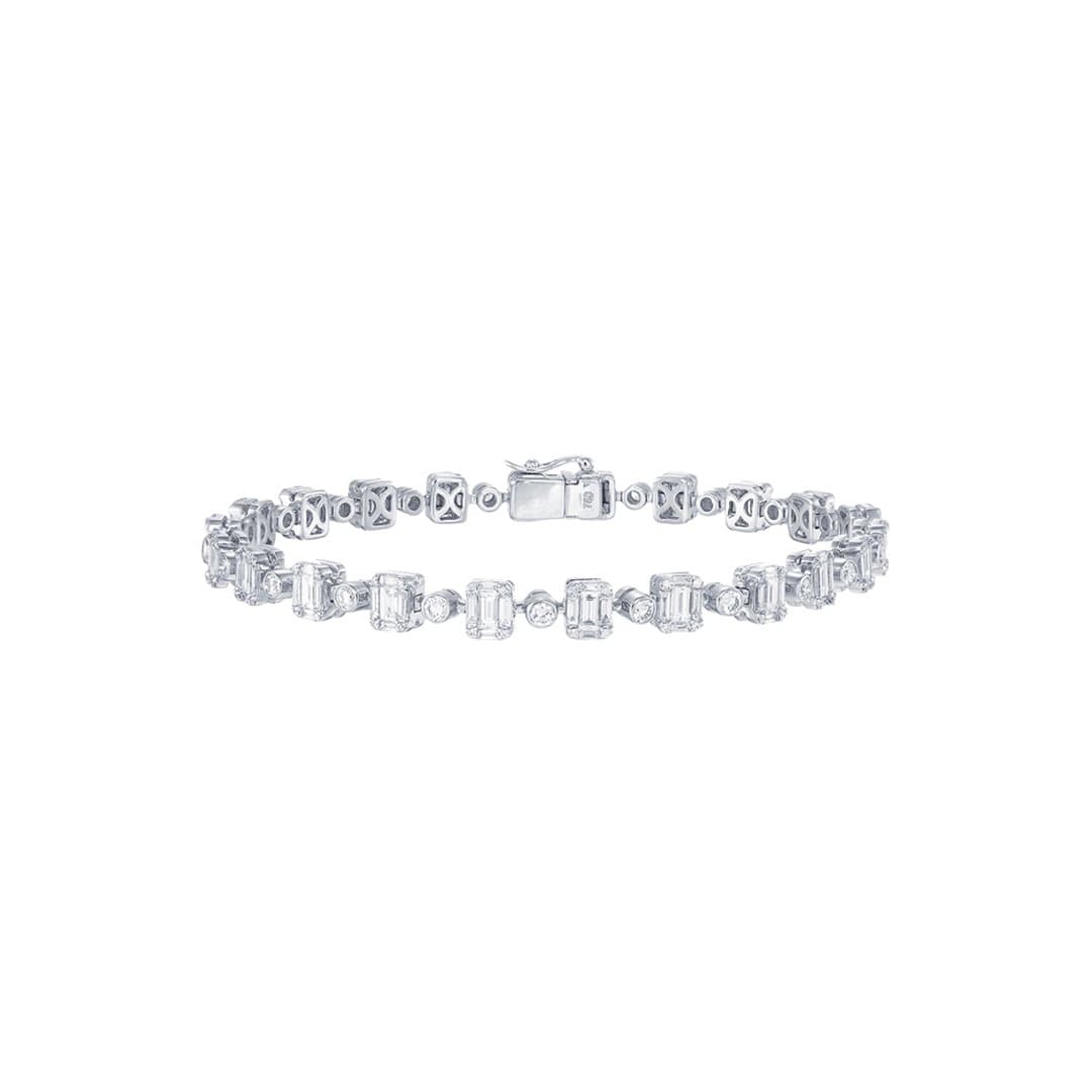 Square-Round Tennis Bracelet