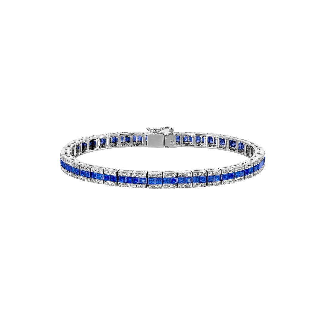 Diamond & Sapphire Channeling Bracelet