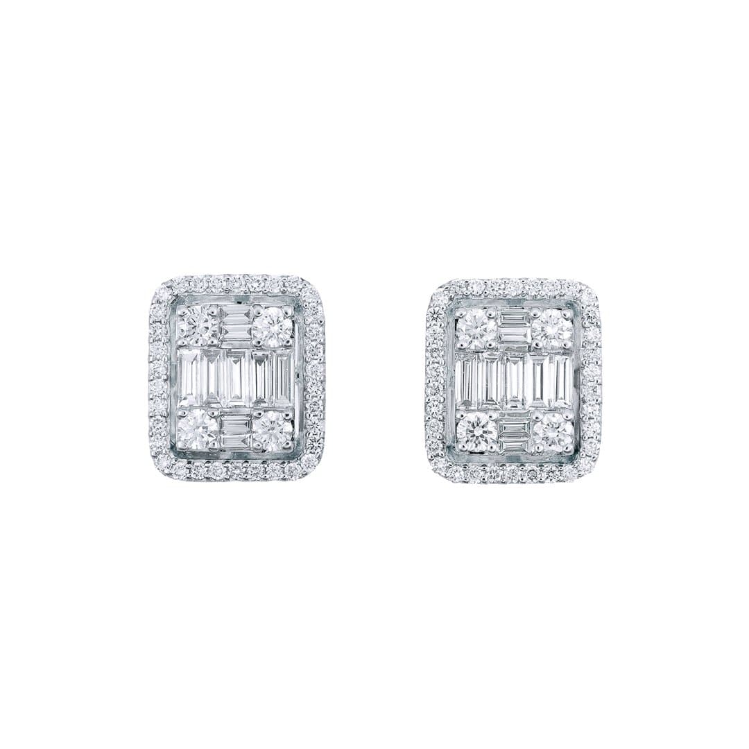 Enclosed Square Studs (3 carats Look)